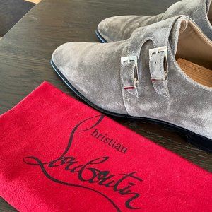 Christian Louboutin Grey Suede Monkstrap Size 45.5